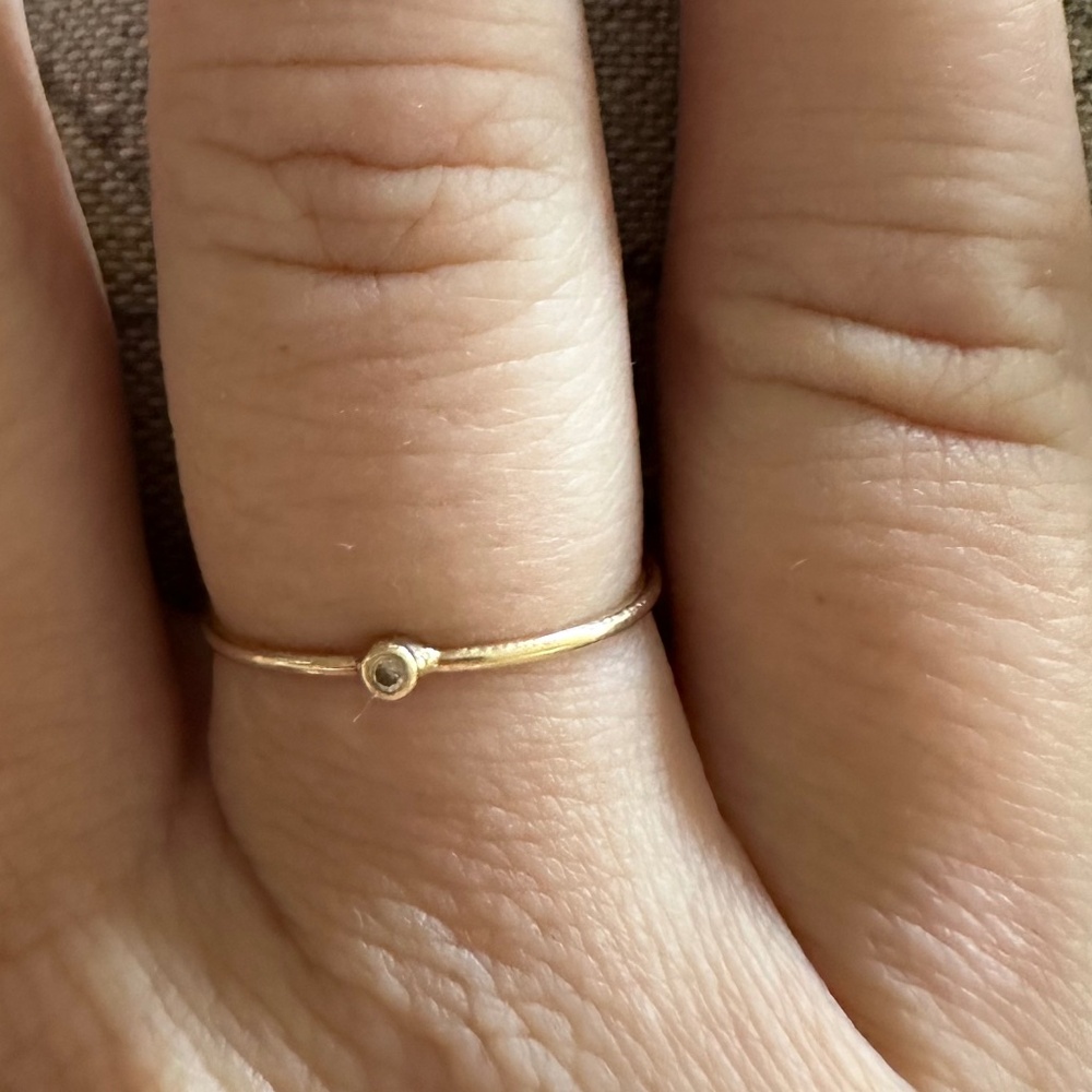 Zoë Chicco 14K Yellow Gold Thin Ring with Diamond